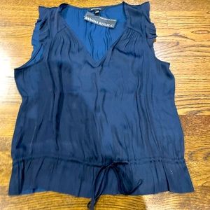 Banana Republic Silk Cinch Waist Flutter Sleeve Tank Top